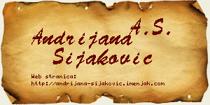Andrijana Šijaković vizit kartica